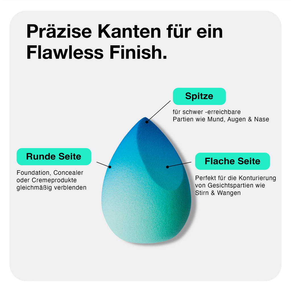 Antibakterieller Makeup-Schwamm mit flacher Kante – Sharp Diva
